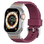 For Apple Watch 46mm / 49mm / 45mm / 44mm Trailblazer Silicone Watch Band(Wine Red)