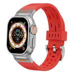 For Apple Watch 46mm / 49mm / 45mm / 44mm Trailblazer Oval Holes Silicone Watch Band(Red)