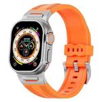 For Apple Watch 46mm / 49mm / 45mm / 44mm Trailblazer Woven Texture Silicone Watch Band(Orange)