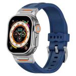 For Apple Watch 46mm / 49mm / 45mm / 44mm Trailblazer Woven Texture Silicone Watch Band(Midnight Blue)