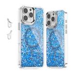 For iPhone 16 Pro Max Epoxy Glitter MagSafe Magnetic TPU Phone Case(Blue)