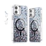 For iPhone 16 Plus Epoxy Glitter MagSafe Magnetic TPU Phone Case(Black)