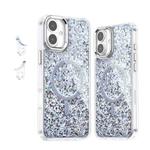 For iPhone 16 Plus Epoxy Glitter MagSafe Magnetic TPU Phone Case(White)