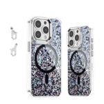 For iPhone 15 Pro Max Epoxy Glitter MagSafe Magnetic TPU Phone Case(Black)