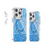 For iPhone 15 Pro Max Epoxy Glitter MagSafe Magnetic TPU Phone Case(Blue)