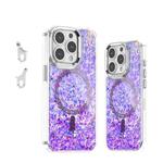 For iPhone 15 Pro Epoxy Glitter MagSafe Magnetic TPU Phone Case(Purple)