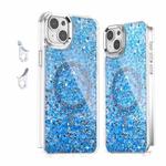 For iPhone 15 Plus Epoxy Glitter MagSafe Magnetic TPU Phone Case(Blue)