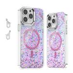 For iPhone 14 Pro Max Epoxy Glitter MagSafe Magnetic TPU Phone Case(Pink)