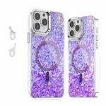 For iPhone 13 Pro Max Epoxy Glitter MagSafe Magnetic TPU Phone Case(Purple)