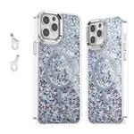 For iPhone 12 Pro Max Epoxy Glitter MagSafe Magnetic TPU Phone Case(White)