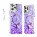 For iPhone 12 Pro Max Epoxy Glitter MagSafe Magnetic TPU Phone Case(Purple)