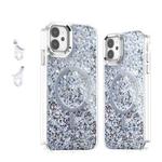 For iPhone 11 Epoxy Glitter MagSafe Magnetic TPU Phone Case(White)