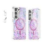 For Samsung Galaxy S23 5G Epoxy Glitter MagSafe Magnetic TPU Phone Case(Pink)