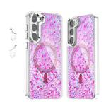For Samsung Galaxy S23+ 5G Epoxy Glitter MagSafe Magnetic TPU Phone Case(Plum Red)
