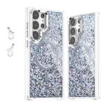 For Samsung Galaxy S23 Ultra 5G Epoxy Glitter MagSafe Magnetic TPU Phone Case(White)