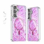 For Samsung Galaxy S24+ 5G Epoxy Glitter MagSafe Magnetic TPU Phone Case(Plum Red)