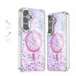 For Samsung Galaxy S24+ 5G Epoxy Glitter MagSafe Magnetic TPU Phone Case(Pink)