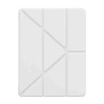 For iPad Pro 13 2024 Baseus Minimalist Series Y-shaped Tri-fold Leather Tablet Case(White)