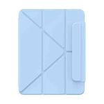 For iPad Pro 13 2024 Baseus Minimalist Series Y-shaped Tri-fold Magnetic Leather Tablet Case(Blue)