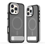 For iPhone 16 Pro Dual-Color Skin Feel Magsafe Phone Case with Holder(Grey)