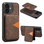 For iPhone 16 ESEBLE E2 Retro Texture Card Slots MagSafe RFID Leather Case(Coffee)