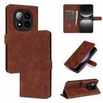 For Redmi Note 14 Pro+ 5G AZNS Skin Feel Calf Texture Flip Leather Phone Case(Brown)