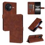 For Redmi K80 AZNS Skin Feel Calf Texture Flip Leather Phone Case(Brown)