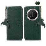 For Honor X9c Genuine Leather Litchi Texture RFID Leather Phone Case(Green)