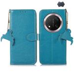 For Honor X9c Genuine Leather Litchi Texture RFID Leather Phone Case(Blue)