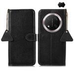 For Honor X9c Genuine Leather Litchi Texture RFID Leather Phone Case(Black)