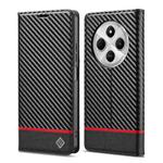 For Redmi 14C 4G LC.IMEEKE Carbon Fiber Texture Flip Leather Phone Case(Horizontal Black)