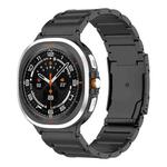 For Samsung Galaxy Watch Ultra 47mm Three Beads Tortoise Buckle Titanium Steel Watch Band(Black)