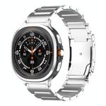 For Samsung Galaxy Watch Ultra 47mm Three Beads Tortoise Buckle Titanium Steel Watch Band(Silver)