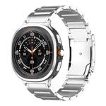 For Samsung Galaxy Watch8 / Watch8 Classic Three Beads Tortoise Buckle Titanium Steel Watch Band(Silver)