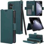 For Samsung Galaxy Fold3 5G Side Buckle Leather Phone Case(Green)