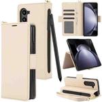 For Samsung Galaxy Fold3 5G Side Buckle Leather Phone Case(Apricot)
