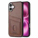 For iPhone 16 Plus AZNS K1 Series Card Slot Business Phone Case(Brown)