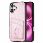 For iPhone 16 Plus AZNS K1 Series Card Slot Business Phone Case(Pink)