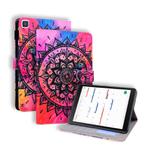 For Samsung Galaxy Tab 8.0 (2019) T290 Colored Drawing Stitching Horizontal Flip Leather Case with Holder & Card Slots(Datura Flowers)