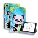 For Samsung Galaxy Tab 8.0 (2019) T290 Colored Drawing Stitching Horizontal Flip Leather Case with Holder & Card Slots(Cartoon Panda)