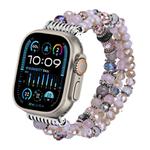 For Apple Watch 46mm / 49mm / 45mm / 44mm Colored Diamond Tassel Chain Watch Band(Pink)