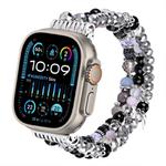 For Apple Watch 46mm / 49mm / 45mm / 44mm Colored Diamond Tassel Chain Watch Band(Black)