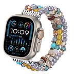 For Apple Watch 46mm / 49mm / 45mm / 44mm Colored Diamond Tassel Chain Watch Band(Yellow)