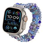 For Apple Watch 46mm / 49mm / 45mm / 44mm Colored Diamond Tassel Chain Watch Band(Blue)
