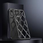 For iPhone 14 Holder Metal Phone Case(Black)