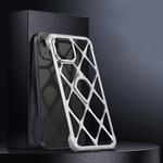 For iPhone 14 Holder Metal Phone Case(Silver)