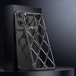 For iPhone 14 Pro Holder Metal Phone Case(Black)