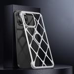 For iPhone 14 Pro Holder Metal Phone Case(Silver)