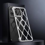 For iPhone 15 Pro Holder Metal Phone Case(Silver)