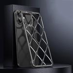 For iPhone 16 Holder Metal Phone Case(Black)